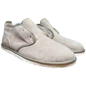 UGG Maksim Chukka Boots Men 11 Brindle Grey Suede Shearling Lined Lace Up READ